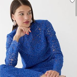 NWOT J. Crew Scalloped lace mockneck top